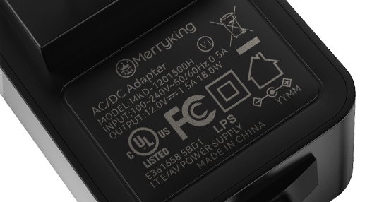 Macro-Close-up-of-Laser-Engraved-Power-Adapter-Compliance-Label-