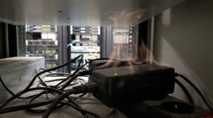Power Adapter Heat Shimmer in Server Cabinet