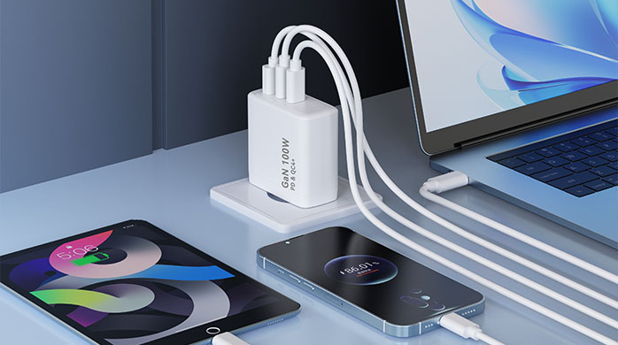 Modern-workspace-featuring-smart-USB-C-power-adapter-setup