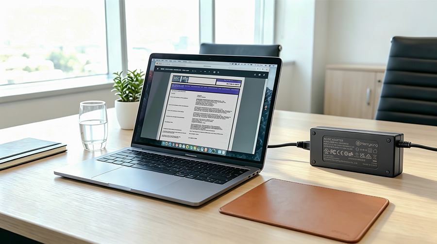 Professional Corporate Office Desk with Safety Compliance Documentation