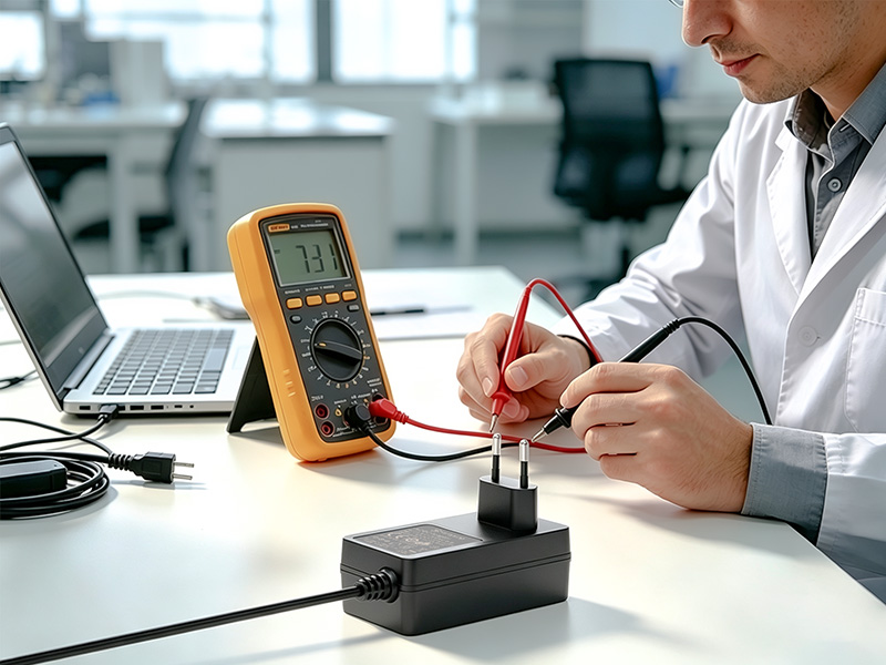 Engineer Multimeter Power Adapter Test