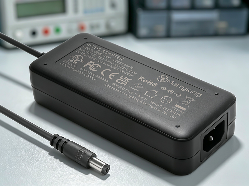 Premium Black Power Adapter Labeling