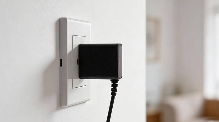 Secure Wall-Mounted Power Adapter Installation