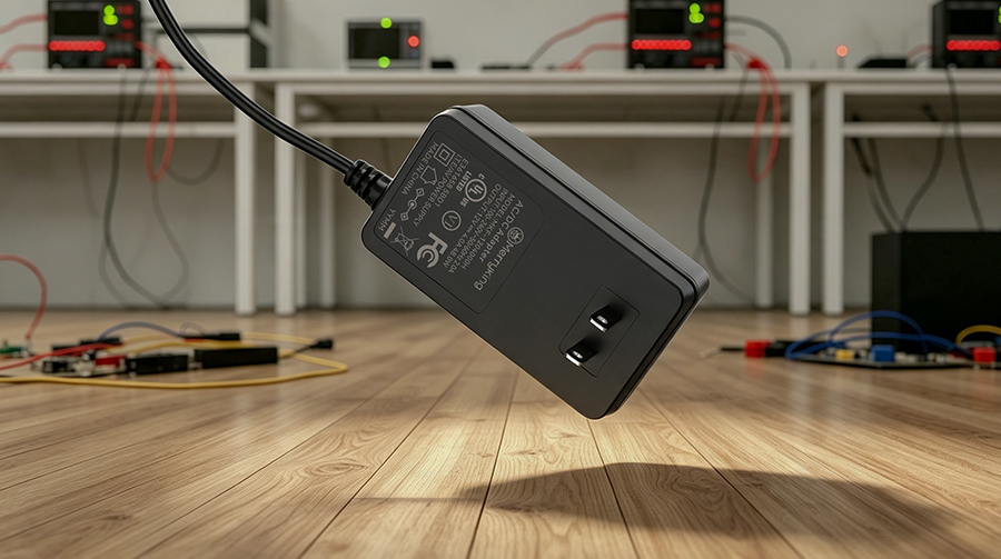 Impact photography capturing power adapter drops
