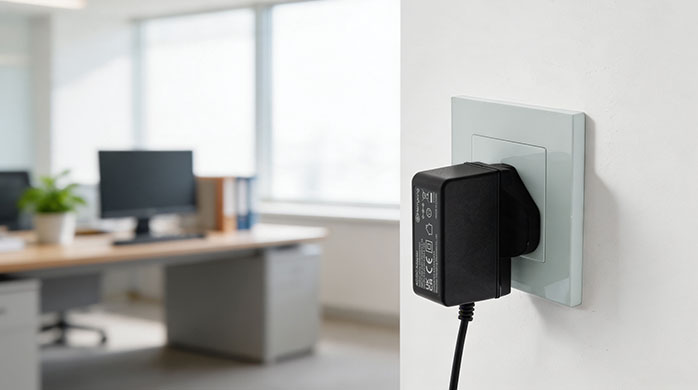 Wall Mount Power Adapter in Office Setup