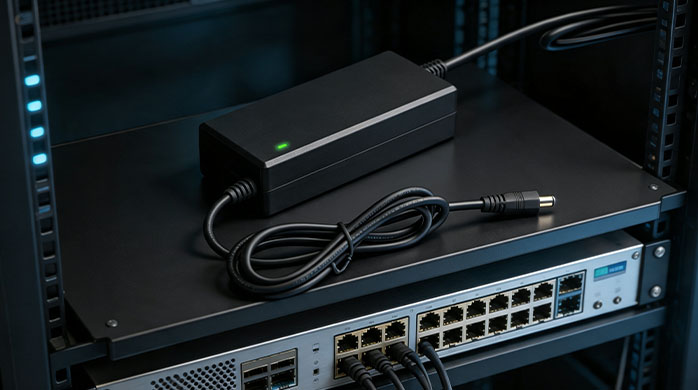Desktop Power Adapter on Server Shelf