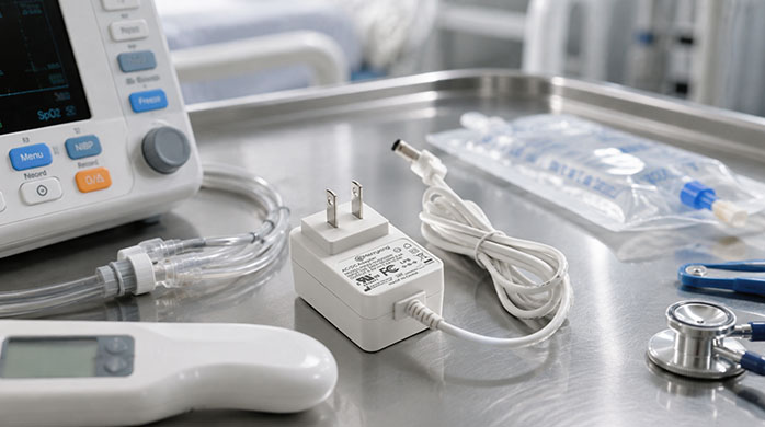 Medical Grade Power Adapter in Clinical Cart