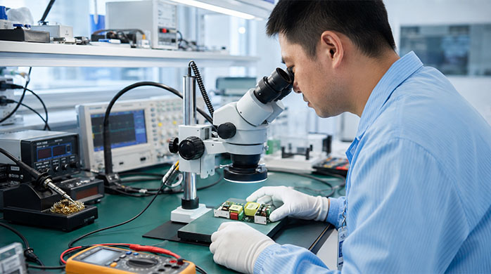 Electronics Engineer Circuit Board Inspection